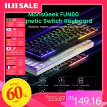 <strong>Akko MonsGeek FUN60 Teclado Mecânico Interruptor Magnético 60% Teclados para Jogos Gatilho Rápido 0.01mm 8K ARGB HE/TMR</strong>