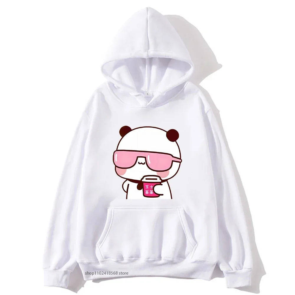 Couple Hoodies Bubu Is Watching Movie With Dudu  Autumn Winter Sweatshirt Cartoon Kawaii Pullover Harajuku Men Women Sudaderas