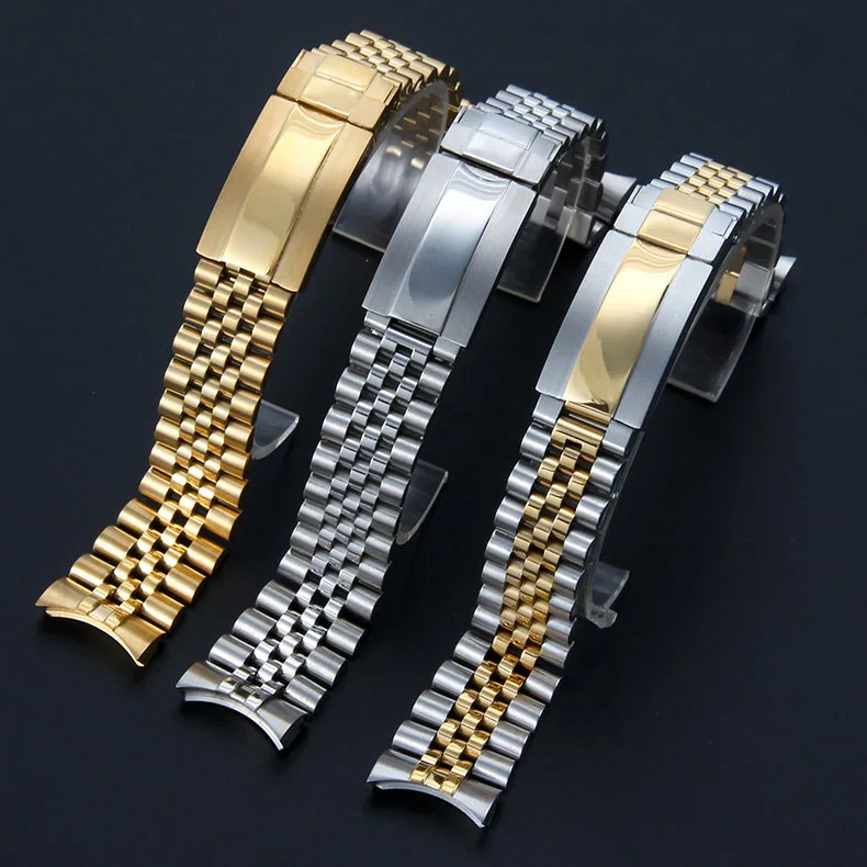 Factory Screw Links 20MM Solid Stainless Steel Jubilee Watch Band Metal Clasp