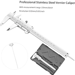 Professional Stainless Steel Vernier Caliper Gauge 0-150mm Sliding Gauge Measurement Tool Inside Outside Depth Step Micrometer