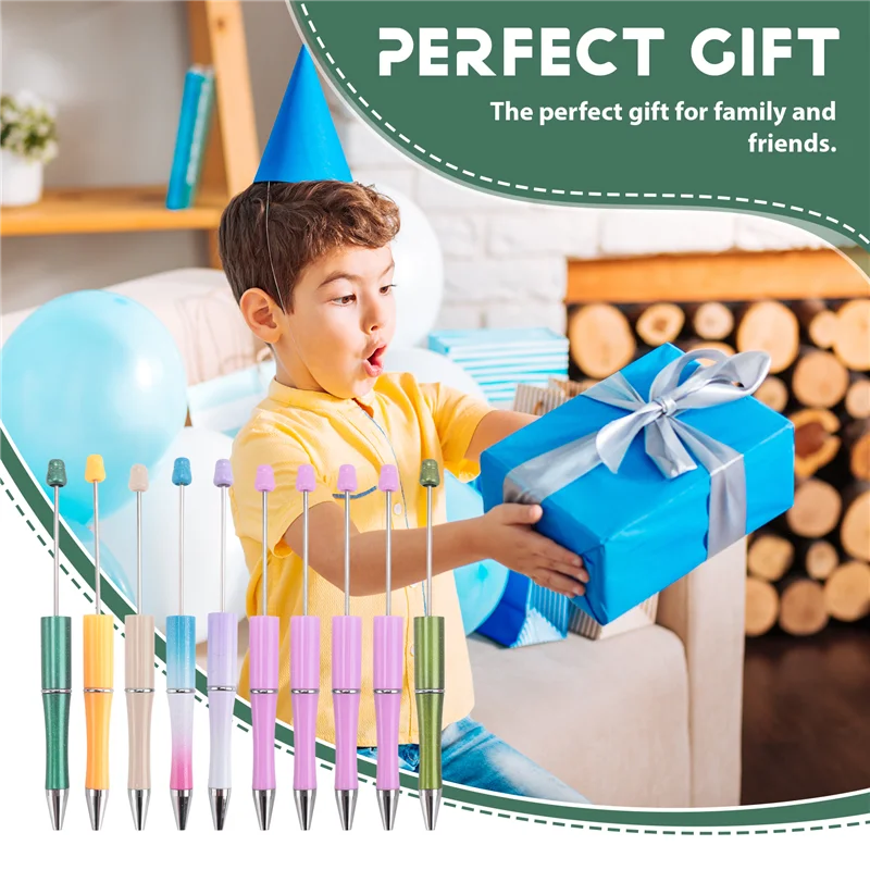 

40Pcs Beaded Ballpoint Pen DIY Plastic Pen Personalized Gift School Office Writing Supplies Stationery Wedding Gift