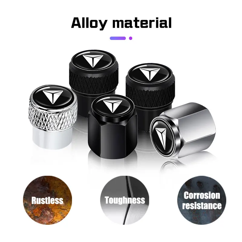 Deepal Logo 4Pcs Tire Valve Stem Caps Metal Wheel Tyre Air Dustproof Cover For SL03 S07 S05 G318 L07 Auto Exterior Decor Accesso