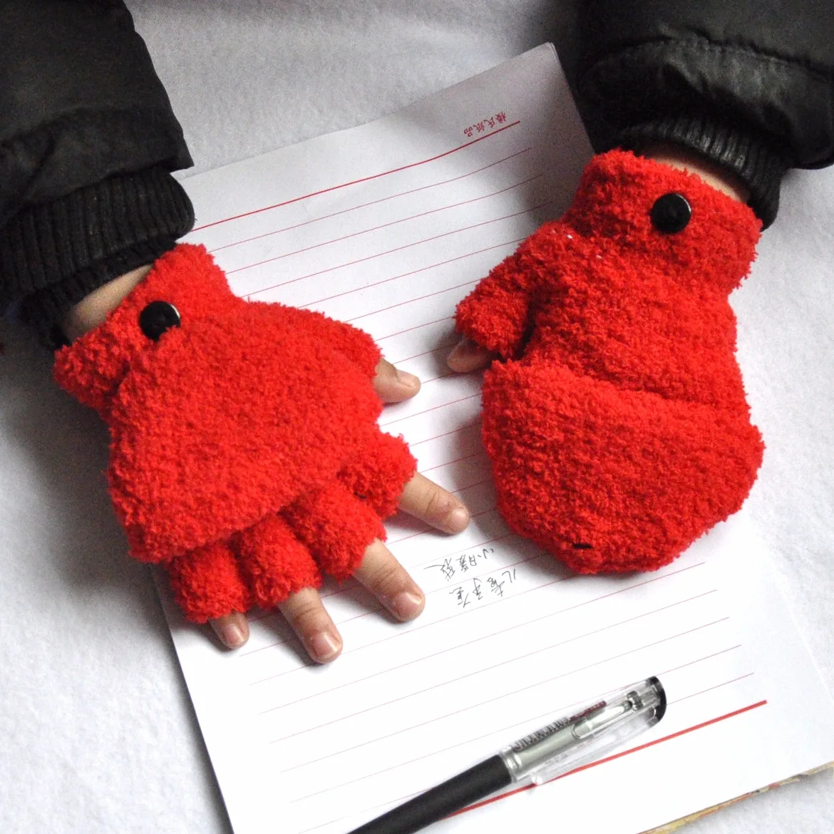 Gants en Peluche Épais et Chauds pour Enfant de 5 à 11 Ans, Mitaines d\'Hiver pour Élèves et Étudiants