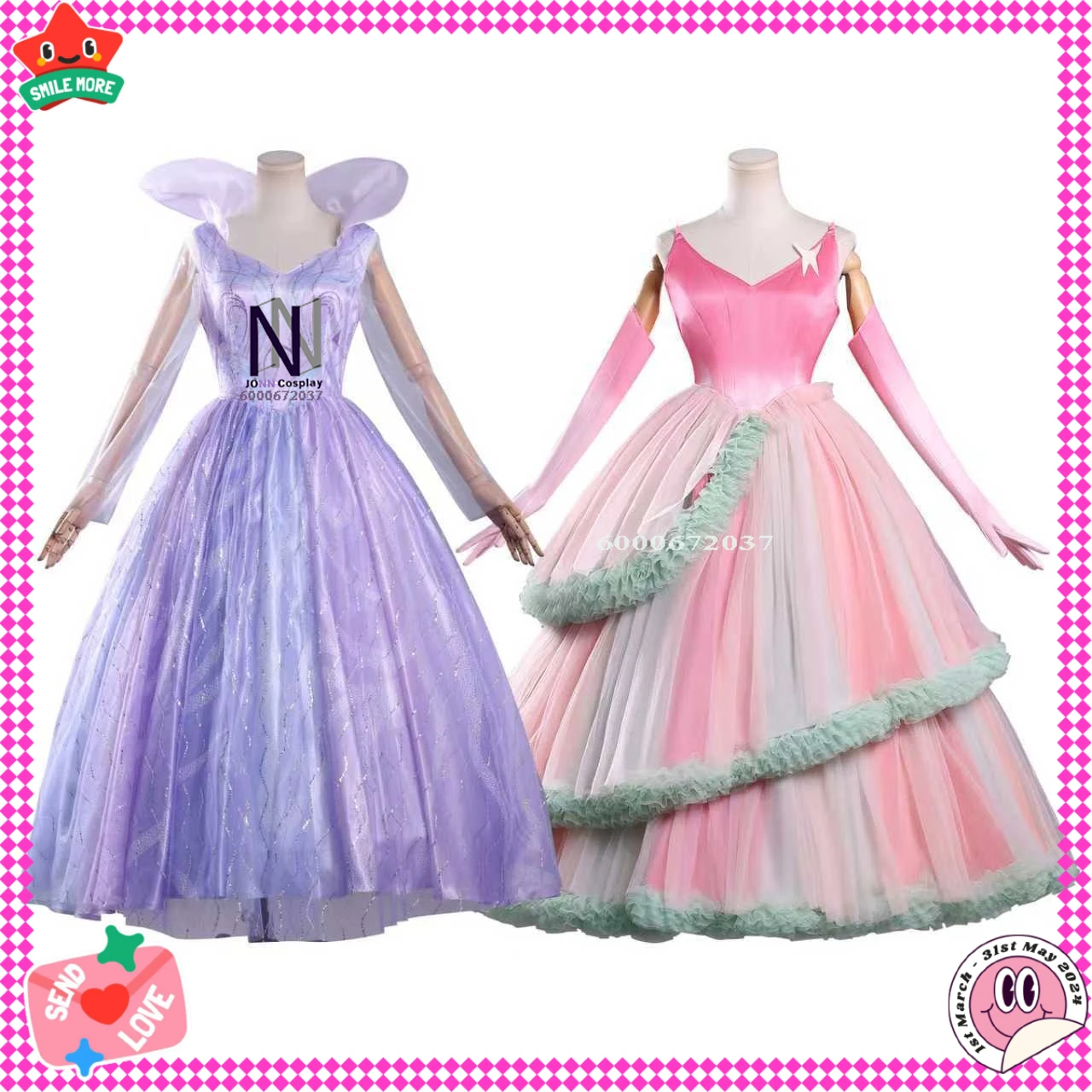 

New Movie Cosplay Costume Anime Glinda Popular Role Playing Outfit Pink and Purple Dress for Women Halloween Comic Con Party