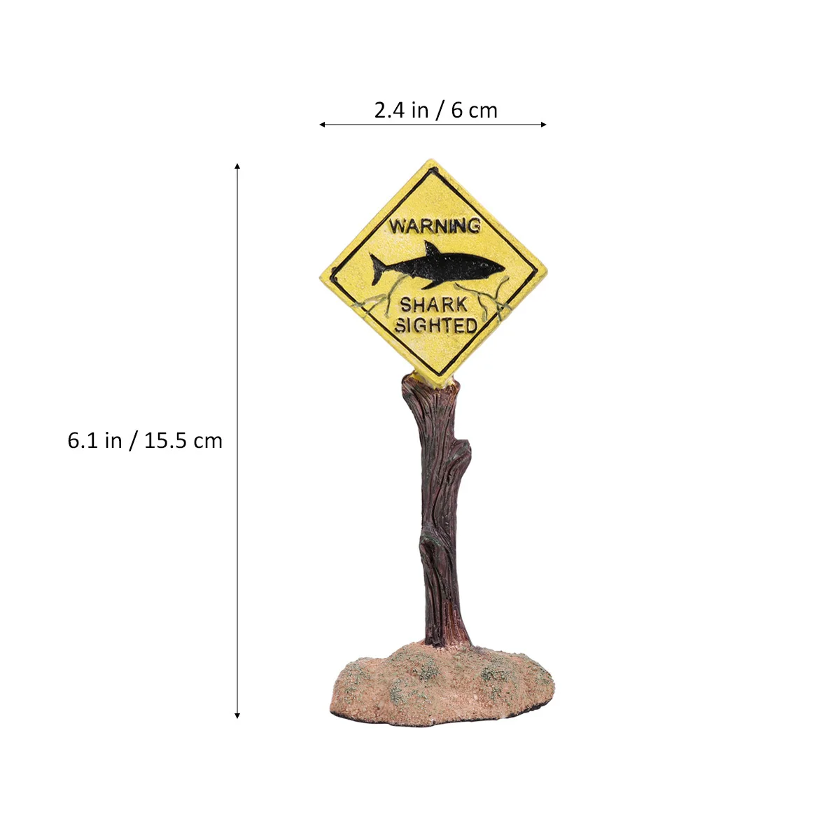 

Cartoon Resin Small Display Warning Sign Yellow Card Funny Aquarium Decor Fish Tank Warning Sign Artificial Fish Tank