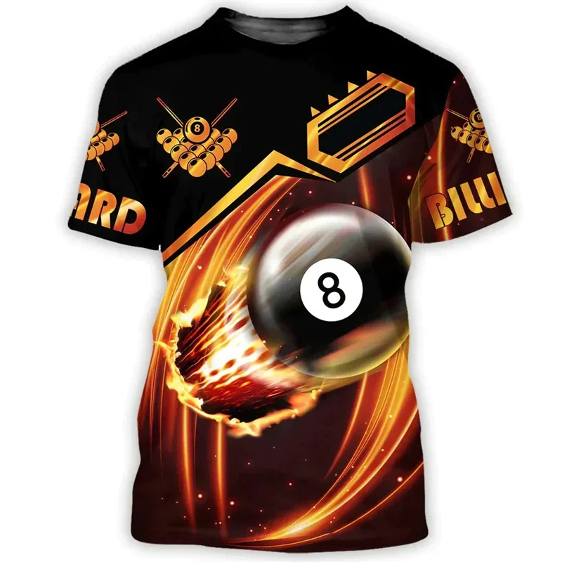 Fashion Billiards Graphic T Shirt For Men Leisure 3D Printed O-Neck Short Sleeves Summer Streetwear Sports Oversized Tees