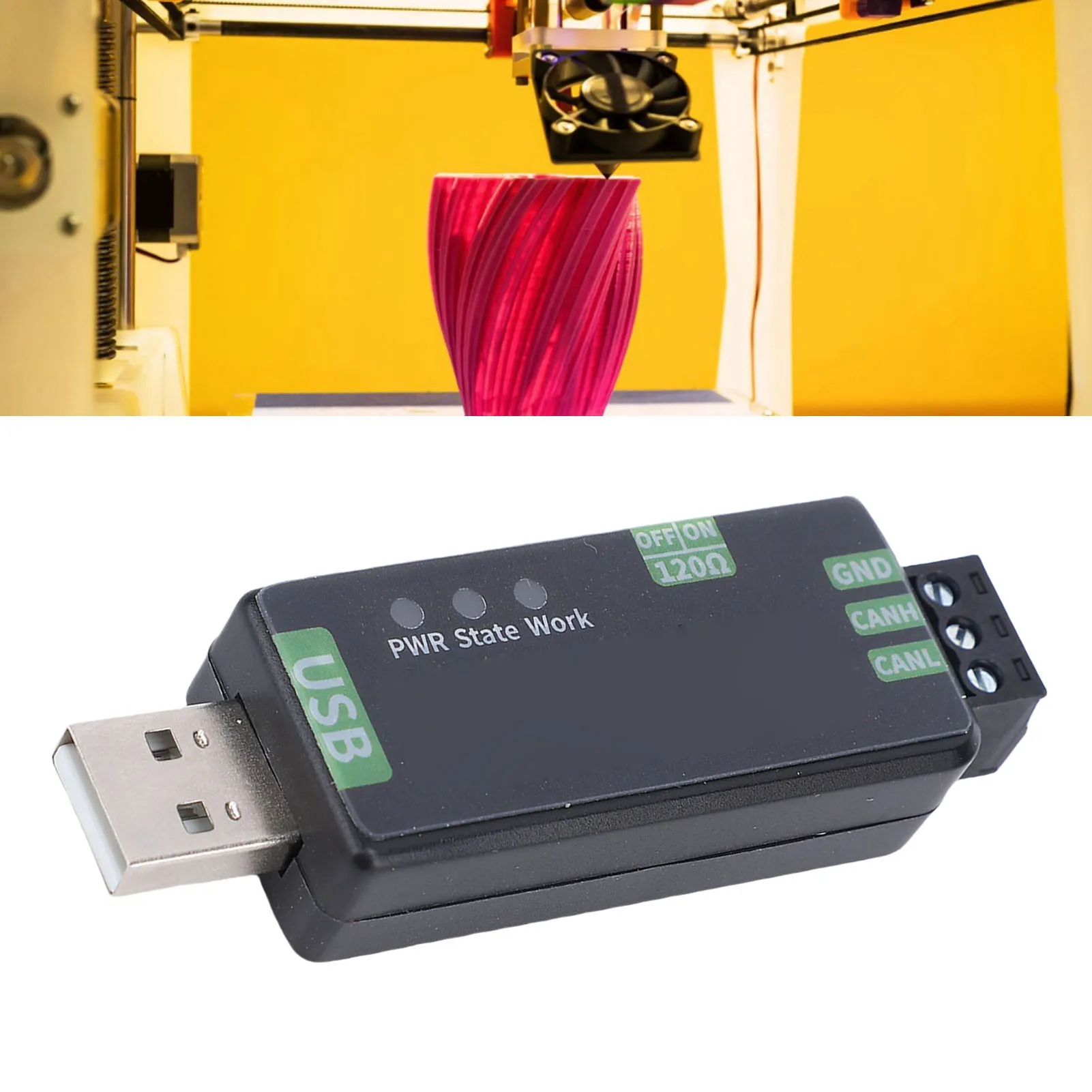 

2.0 USB to CAN Adapter Compatible with CAN 2.0 A/B Protocol Supports Multiple Firmware Open Source Hardware 3D Printer