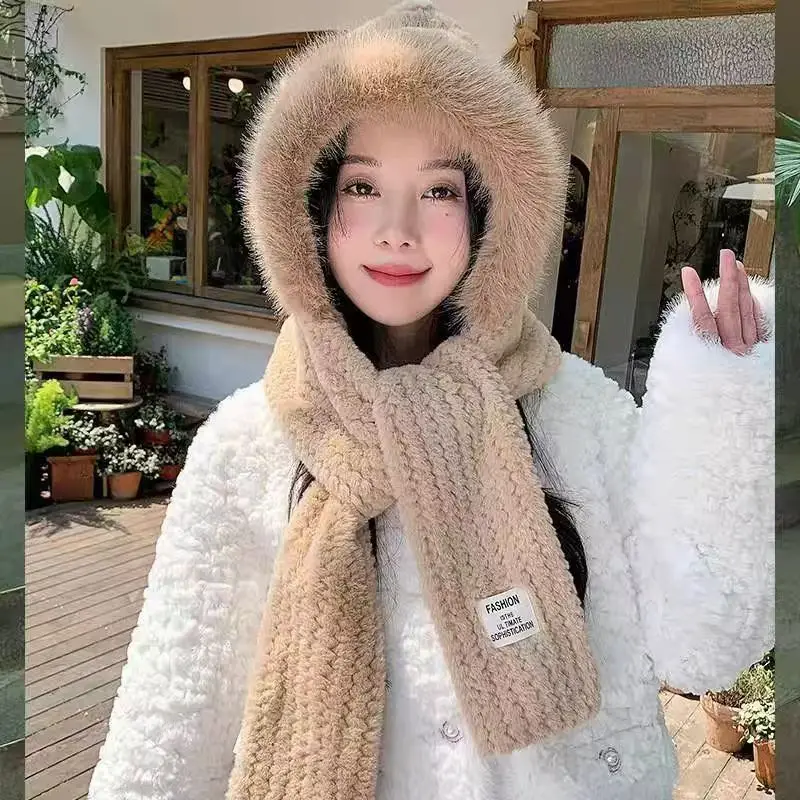 Designer Brand Men's and Women's Winter All-in-one Scarf A Body Wool Hat Warm and Thick Windproof Cap Sexmachine 모자 Gorras Шапка