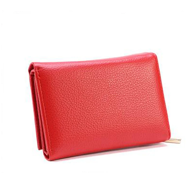 2024 new women\'s simple versatile short wallet Japanese and Korean cute card holder snap button simple 30% off multi-card sl