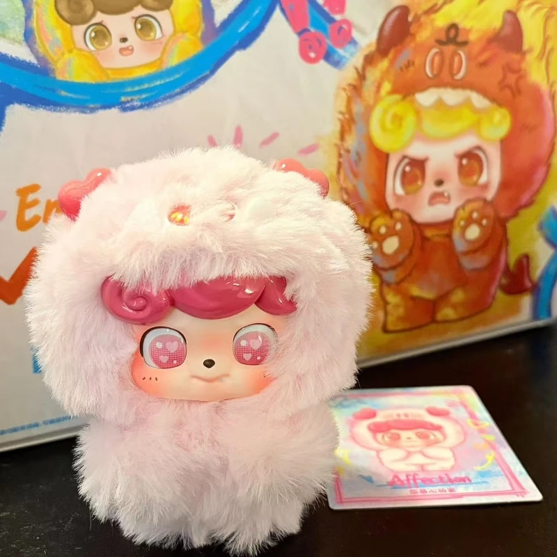 

Q.Kid эмоциональная серия волосатых монстров плюшевая слепая коробка Kawaii аниме кукла сумка-сюрприз брелок подвески подарки-сюрпризы