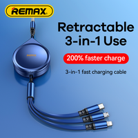 Remax  3 in 1 15W USB Cable Micro Type C Mobile Cellphone Charge for iPhone 15 14 13 Samsung Xiaomi  Charger Extend Cord Wire