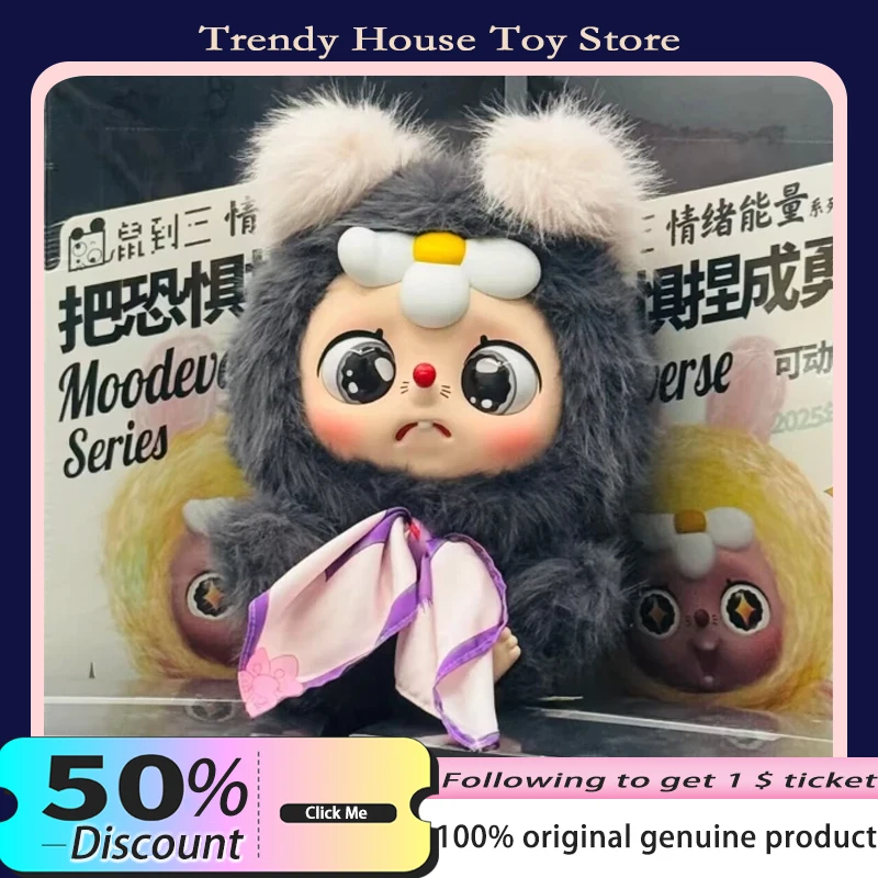 Nowa 33cm Shudao San 400% Seria Moodeverse Blind Box Urocza Winylowa Maskotka Myszka z Wyrazistą Twarzą Dekoracja Pokoju Zabawka Energia Emocji Prezent Urodzinowy