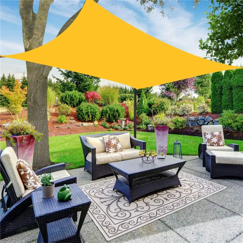 Imagem -02 - Prova Impermeável Água Poliéster D-anel Retângulo Sun Sombreamento Vela Casa Jardim Piscina Sun Shelter Sunshade Net 4m x 4m 6m x 6m à