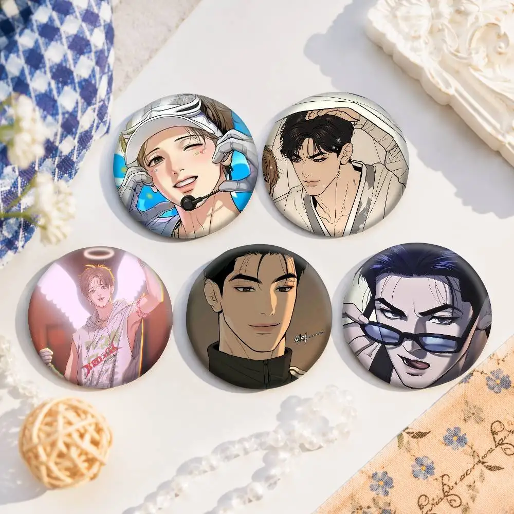 Bl Manhwa Jinx Joo Snap-in Pins Cartoon Character Round Creative Brooches For Backpack Accessories Jewelry Gifts
