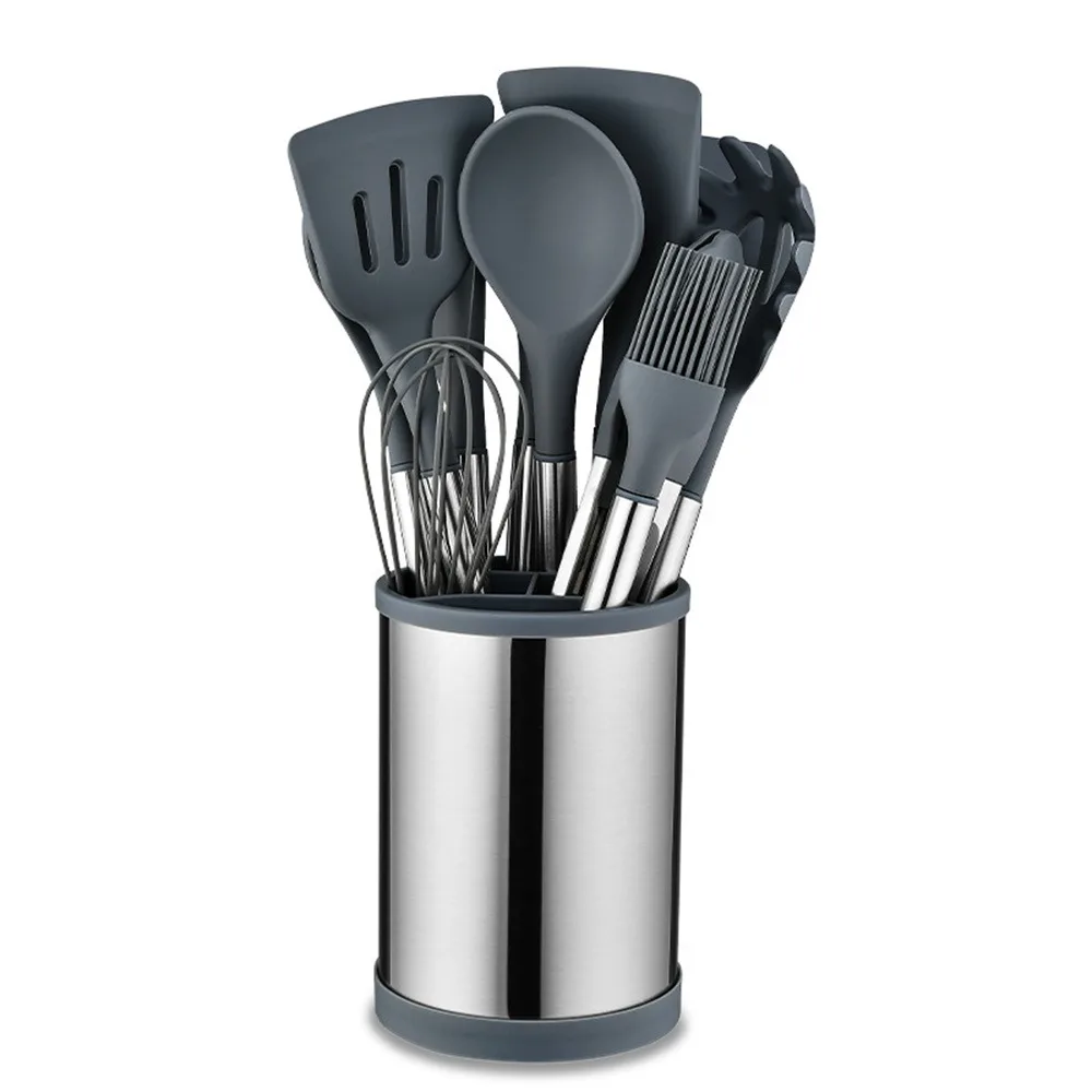 Küchenutensilien-Set, Kochutensilien-Sets, hitzebeständiges Silikon, Küchenutensilien, Kochbesteck-Set mit Edelstahlgriff
