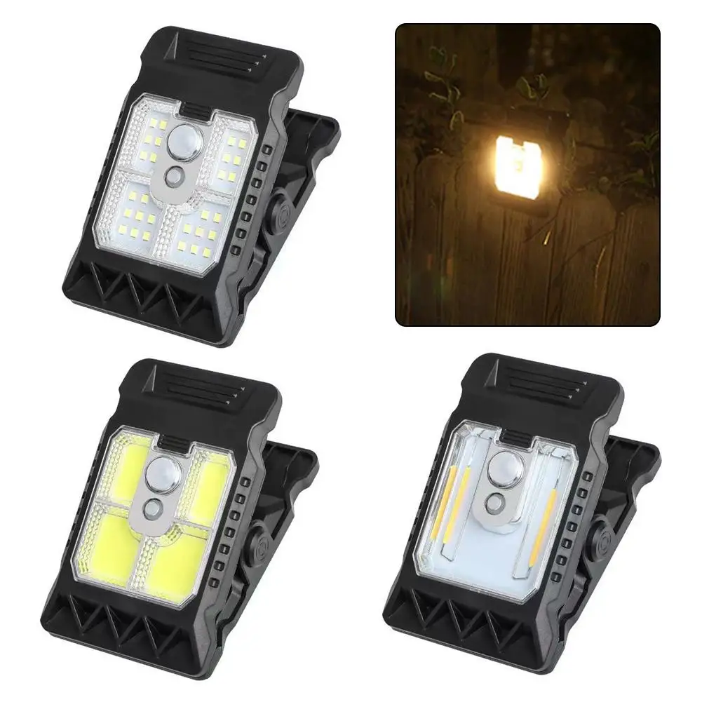 

New Outdoor LED Solar Clip Light Portable Waterproof Body Sensor Lamp Courtyard Garden Lamp Patio Home Camping Wall Lights