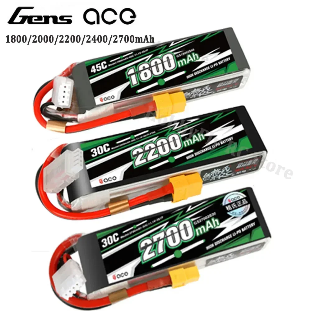 Gens ACE Lipo Battery 1800/2000/2200/2400/2700mAh  2S 3S 4S 6S 7.4V 11.1V 14.8V 22.2V 20C 30C 45C with T/XT60 Plug for FPV Drone