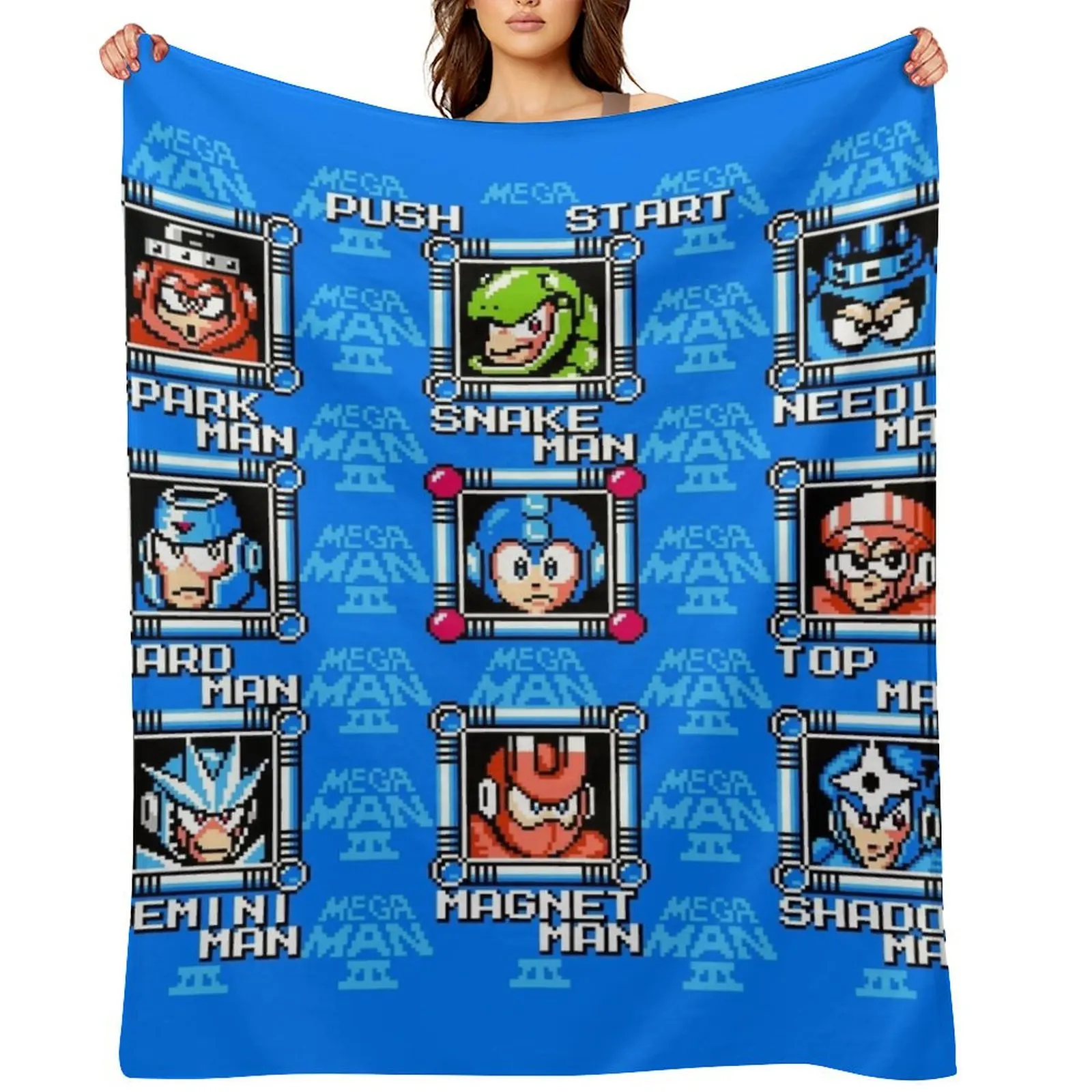 

Megaman 3 stage select Throw Blanket cosplay anime Hairy blankets ands Heavy Blankets