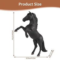 Realistic Black Horse Figurine for Girls and Boys 4x6 Inch Rearing Horse Art Figurine Pony Figurine for Desk Bookshelf Cabinet 6