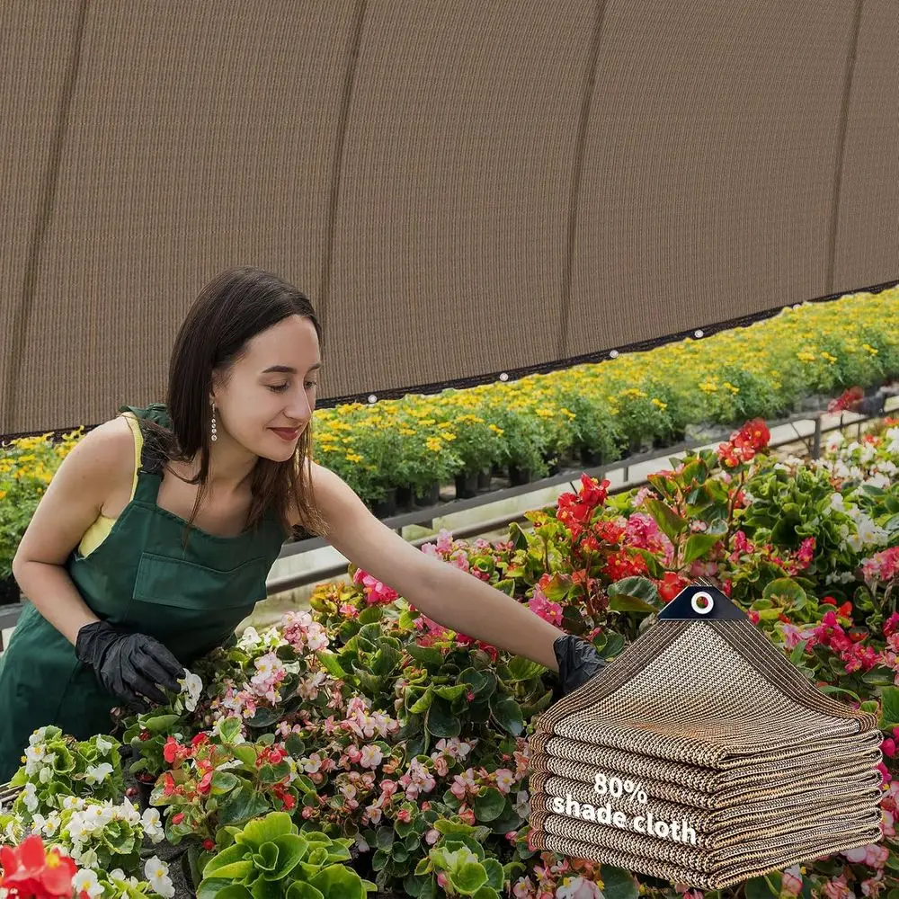 

Сетка для затенения 80% с люверсами для защиты сада, растений, теплиц и патио