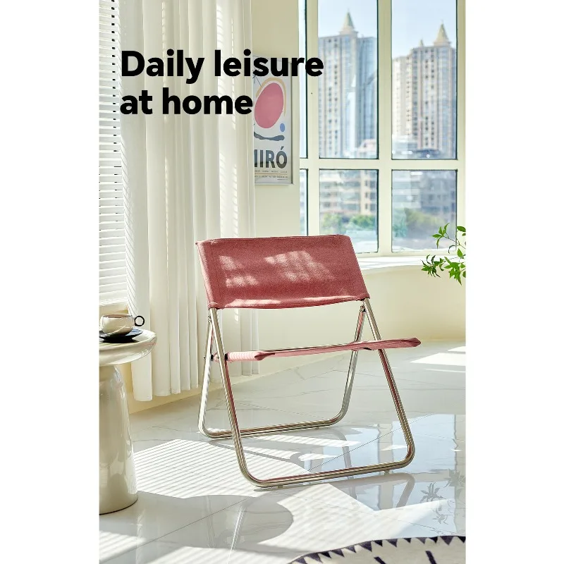 

Minimalist Leisure Chair - Modern Stainless Steel Folding Recliner, Backrest Chair for Balcony, Outdoor Camping & Home Use