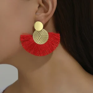 Bohemian Big Quastel Dangle -Ohrringe für Frauen, Weißrandohrringe, Hochzeitsschmuck, Mode, Mode 10 Hauptverkaufsohrring mit Pony - №7