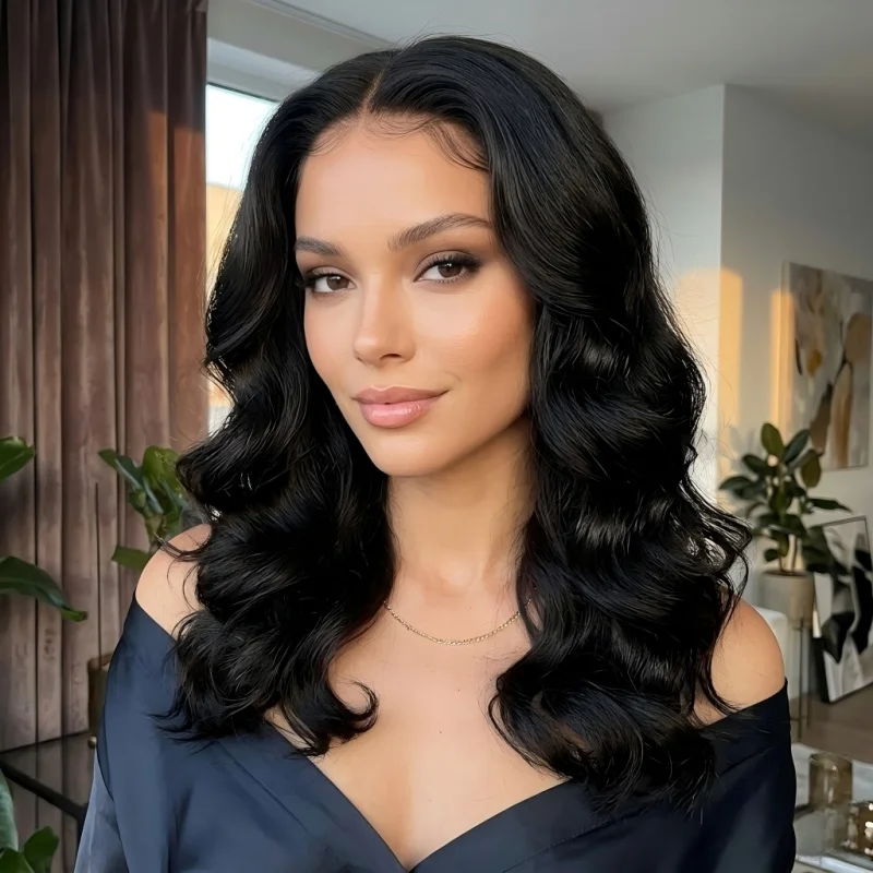 

14inch Bob Wig Synthetic Hair 13x4 HD Lace Front Body Wave Wig 150% Density Pre Plucked Glueless For Women