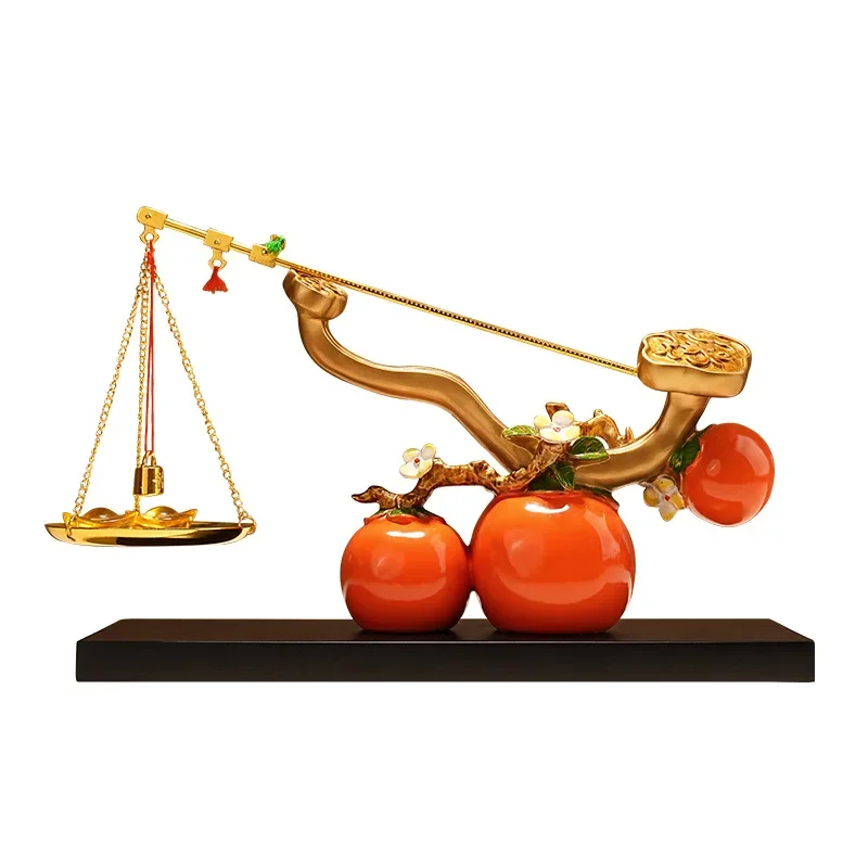 New Chinese style satisfactory persimmon ornament, living room entrance TV cabinet decoration