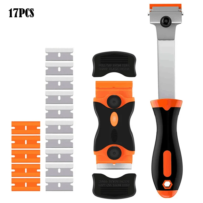 17Pcs Wall Tile Seam Cleaning Tool Extended Blade Combination Label Sticker Adhesive Residue Remover