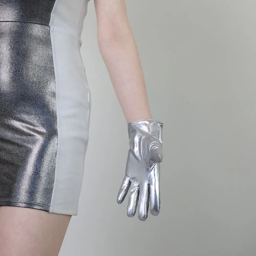 آداب لامعة النساء قفازات جلدية تأثيري رقيقة نمط القيادة قفازات القوطية الشرير المرحلة العروض القفازات كلوبوير #4