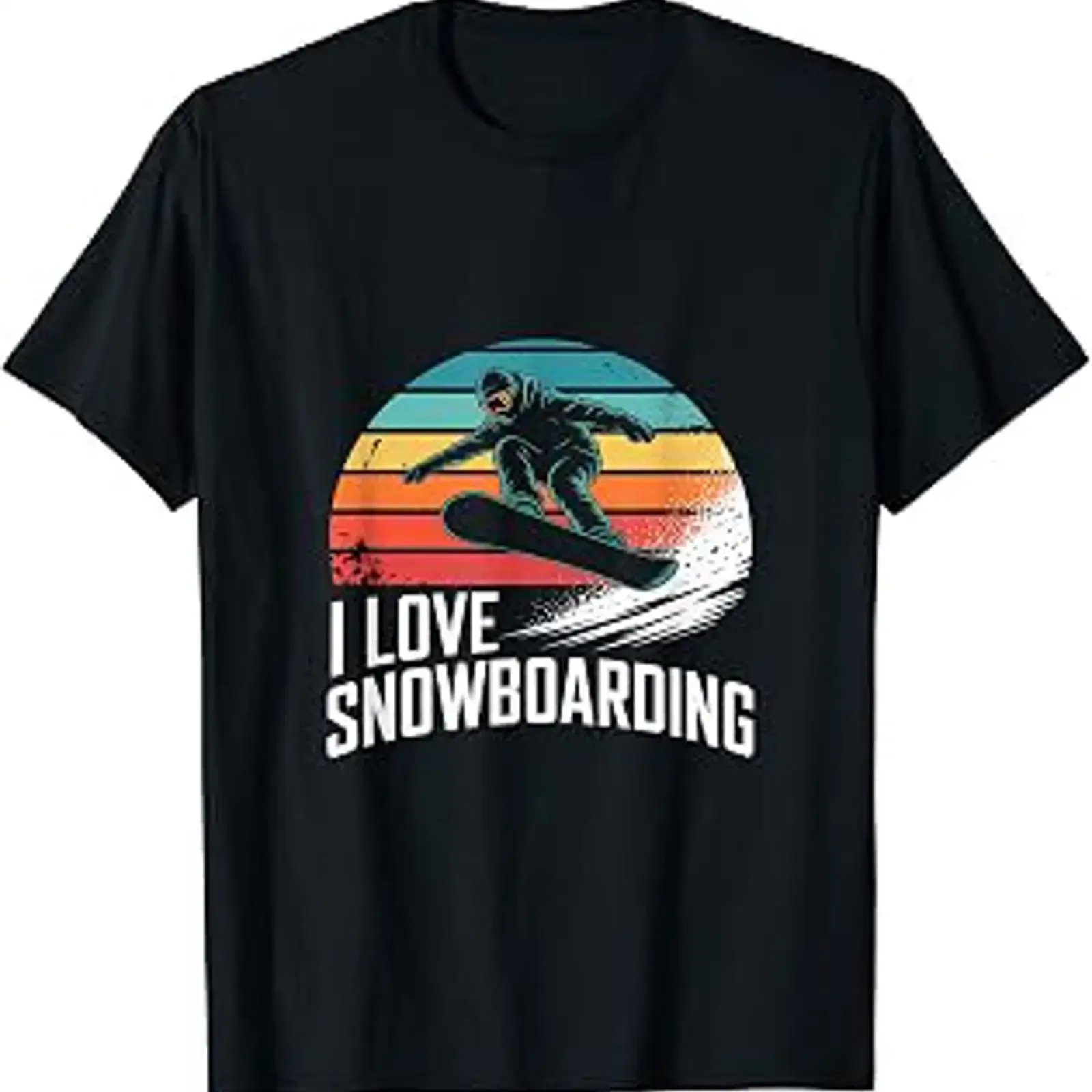 I Love Snowboarding Retro Style Value T Shirt vintage Washed Unisex designer clothes Soft Top For Everyday Wear Comfortable