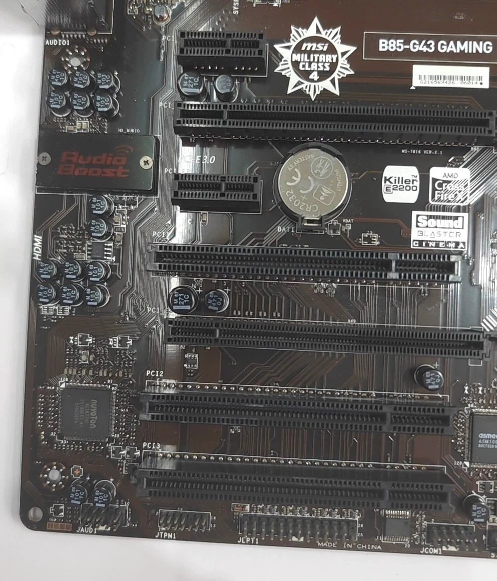 Used for MSI B85 G43 GAMING Red Dragon main board LGA1150 DDR3 with baffle, support 4th/5th generation CPU
