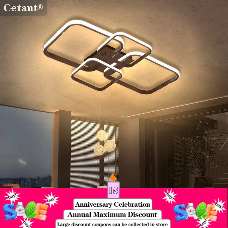 Modern LED Ceiling Light 4 Rings Black White Home Decor Lamp For Bedroom Living Room Restaurant Hotel Indoor Led Lighting Lustre