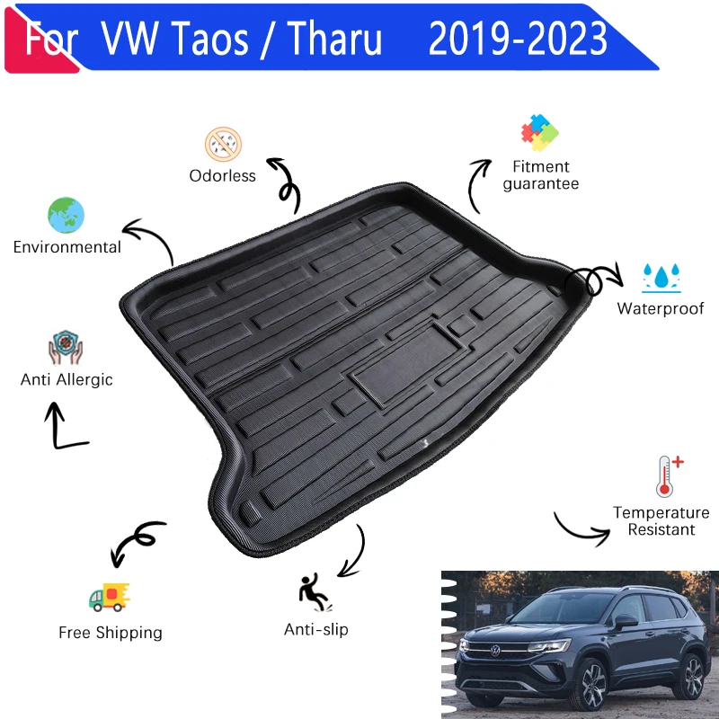 Car Trunk Mat EVA Material for Volkswagen Taos 2023 Accessories VW Tharu 2019~2023 Car Trunk Mats Trunk Storage Pads Accessories