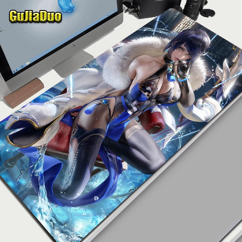 

Genshin Impact 40x90 Gamer Comics Mouse Pad XXL Computer Table Desk Mat Gaming Room Accessories Kawaii Mange Mousepad Pc Cushion