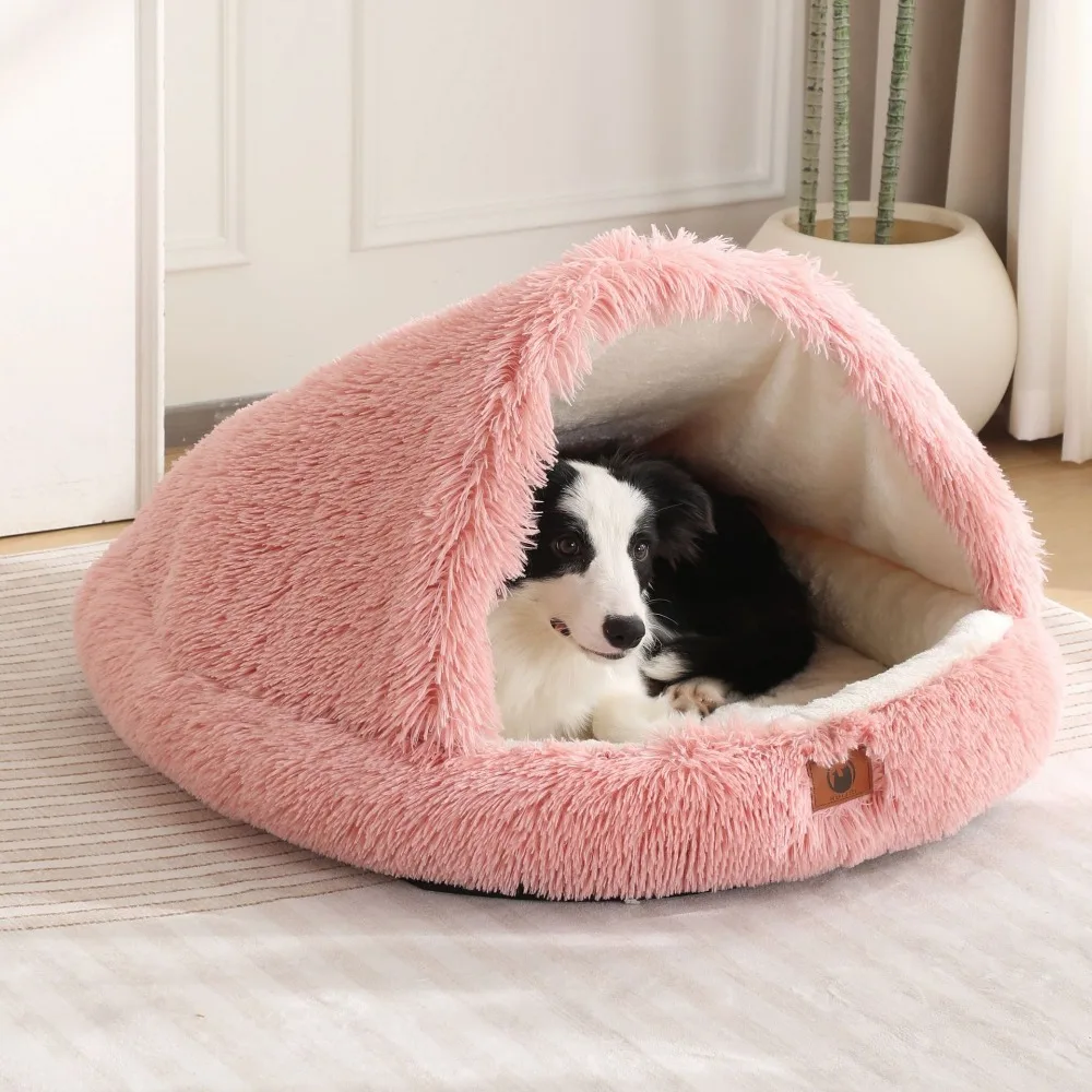 

Cozy Warm Enclosed Cat Bed and Dog Bed Winter Pet Nest with Soft Surround for Cats and Dogs