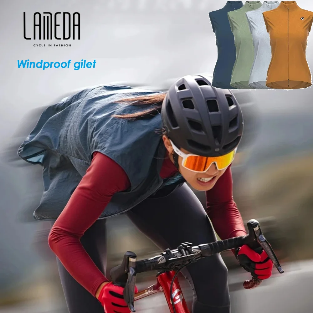 

Lameda Men Cycling Vest With Three Pockets Breathable Men Spring Summer Vest Sleeveless Mountain Fishing Tennis Golf Vest