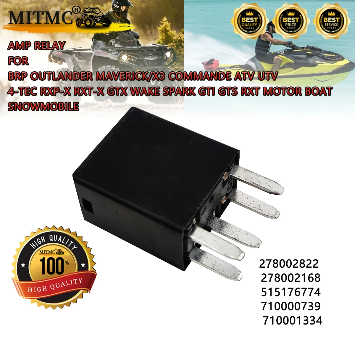 30 Amp Relay For BRP Outlander Maverick/X3 Commande ATV UTV 4-TEC RXP-X RXT-X GTX WAKE SPARK GTI GTS RXT Motor Boat snowmobile