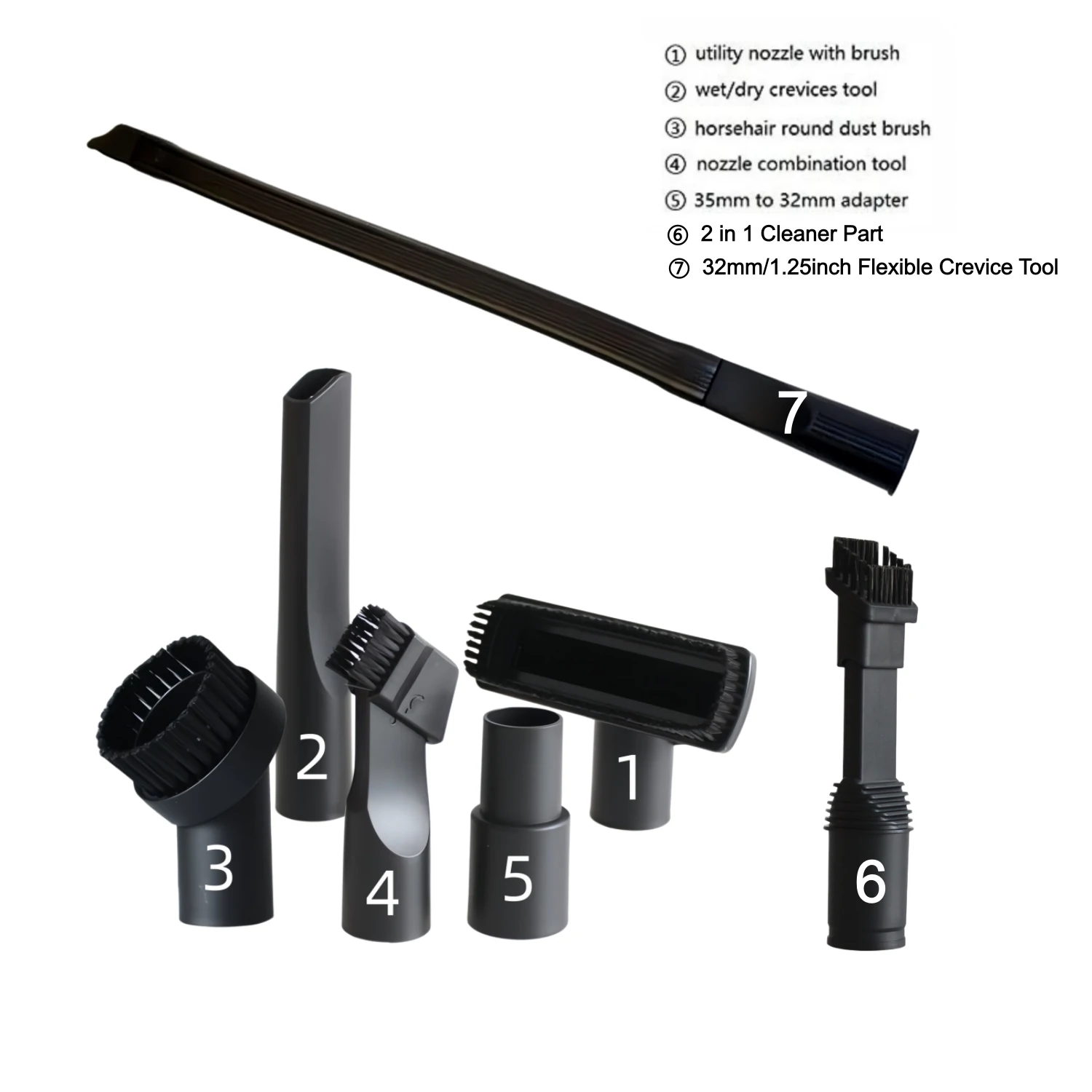 7 Pcs Vacuum Cleaner Dust Brush Kit Accessories Fittings For Karcher MV2 A2004 A2024 WD2 WD3 WD3P DS 5500 Vacuum Cleaner