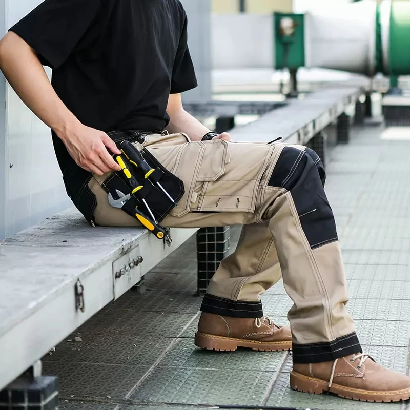 Men's Work Pants Casual Tactical Trousers Jeans with Multi Pockets Trousers