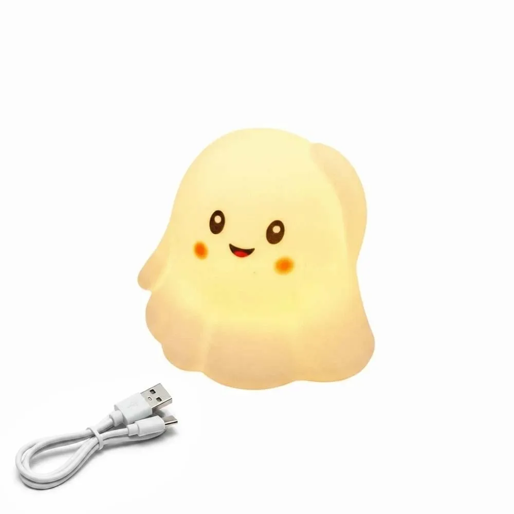 Rechargeable Pumpkin Night Light Dimmable Timer Phone Holder Tap Control Nightlight Battery Operated Soft Texture for 5V/1W