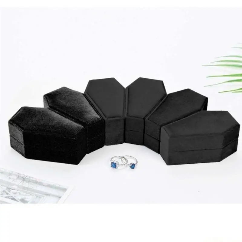 

D46E Wedding Ring Box Earrings Box Jewelry Packaging Gift Box Proposal Engagement Ring Box Jewelry Counter Display