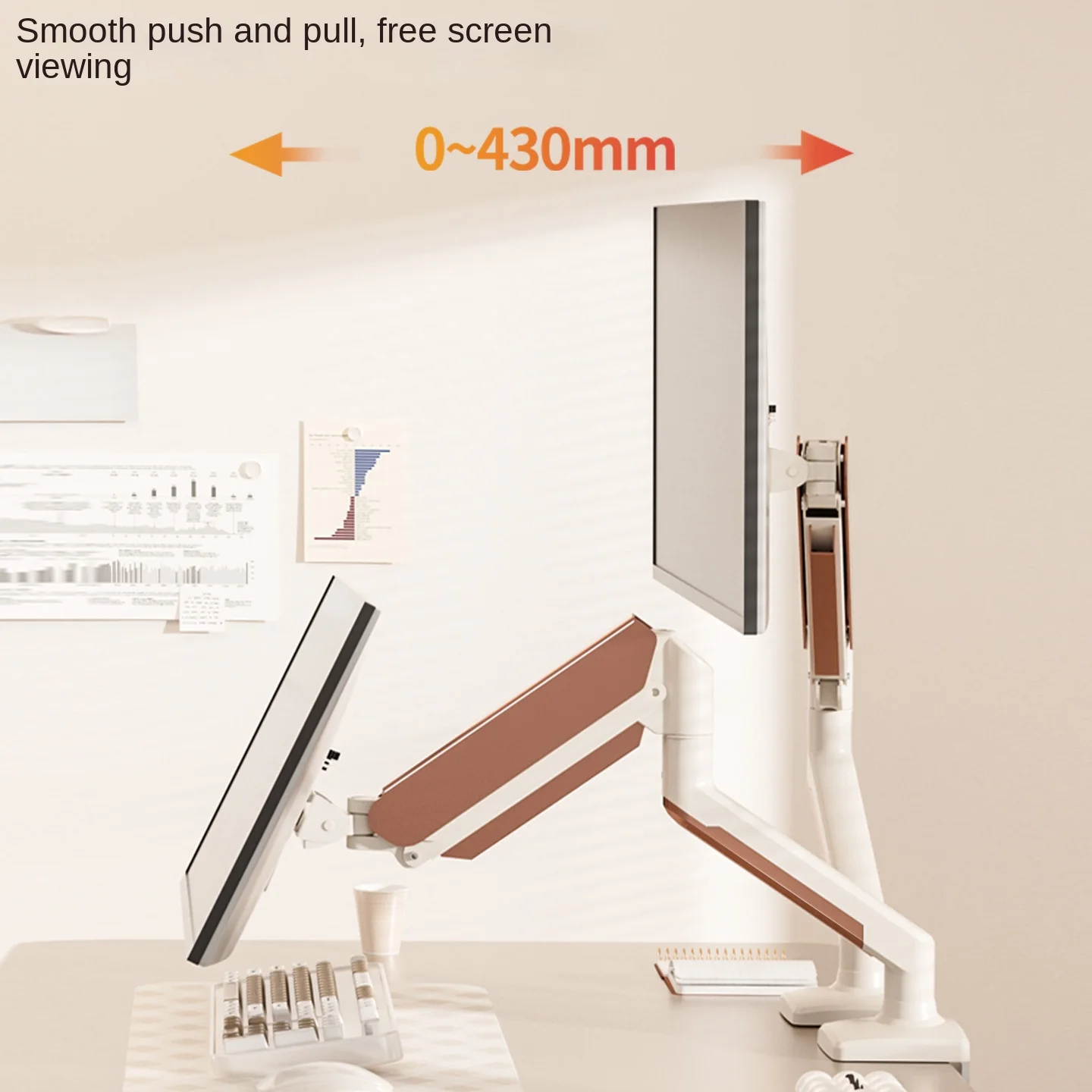 HILLPORT 17-35" Desktop Monitor Arm Holder Gas Spring Full Motion Mount Soport LCD LED TV Mount Stand PC Support Pink M1