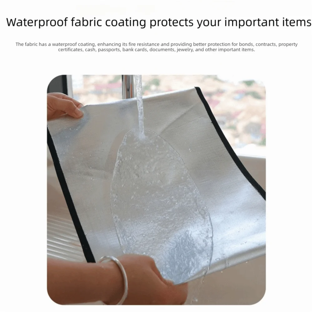 

Waterproof Fireproof Document Bag Heat-resistant Sticky Strip Fireproof Shielding Folder Signal Blocker Multi-Functional
