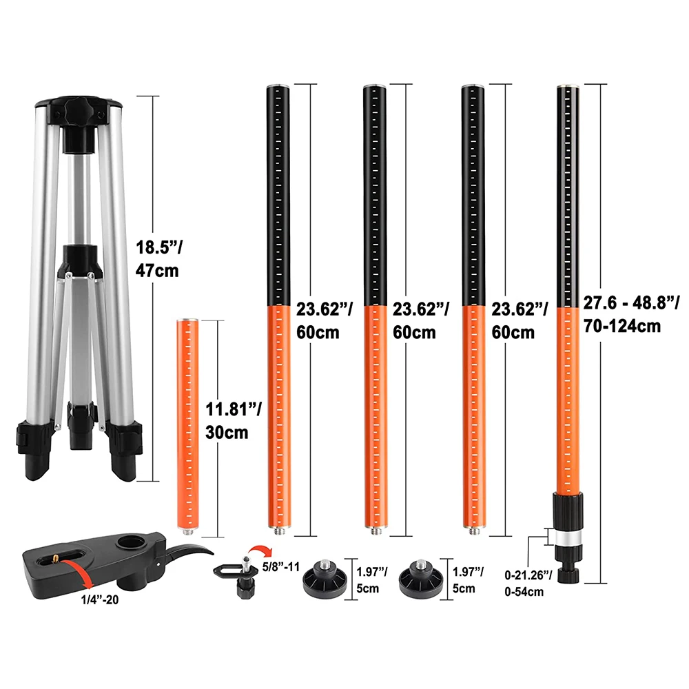 Imagem -05 - Kezers Laser Nível Tripé Suporte 3.7m Telescópico Pólo Laser Estender com e Interface para 3d 360 Auto-nivelamento Laser