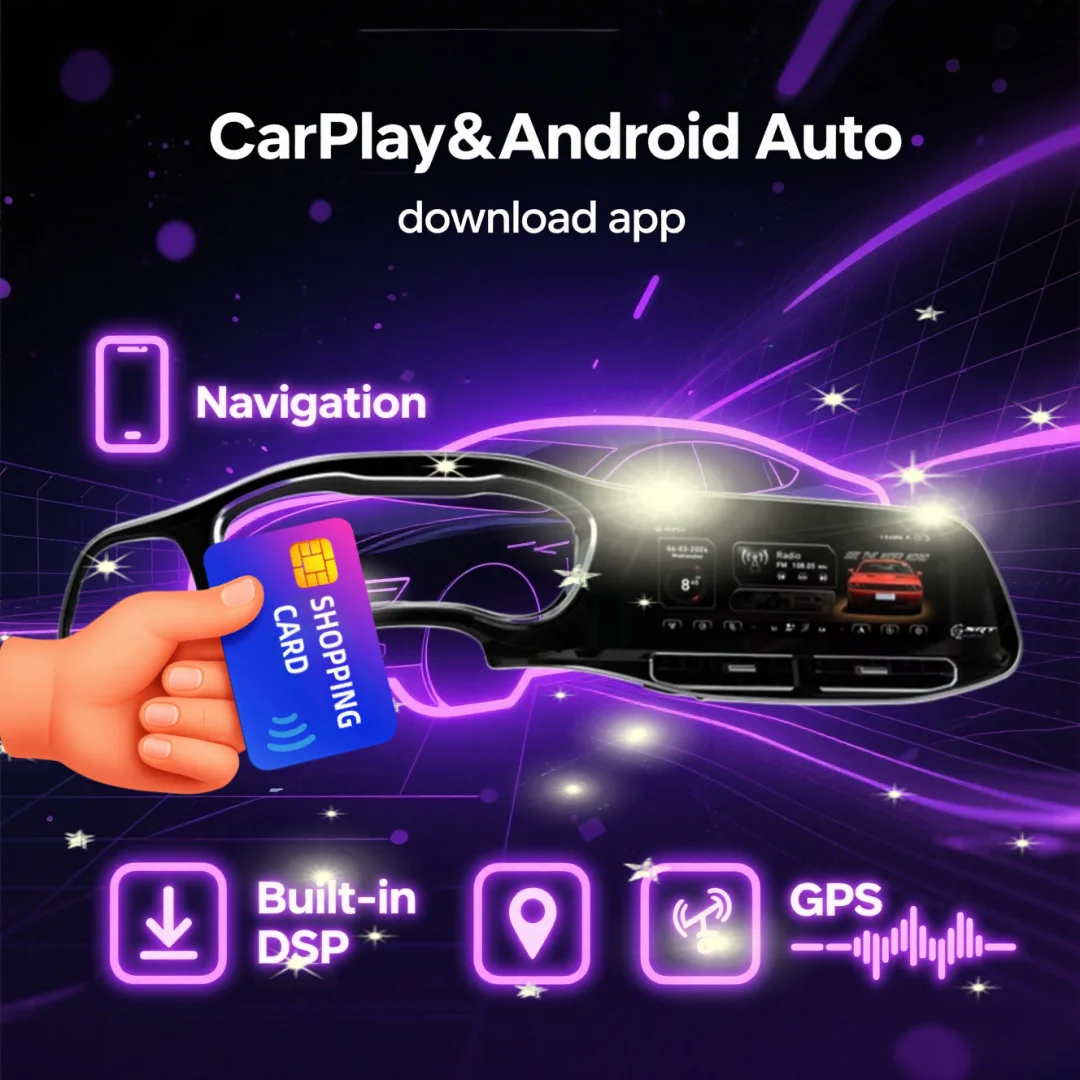 

12,3 "для Dodge Challenger SRT Hellcat 2010-2023 беспроводной CarPlay GPS навигация Android автомобильный мультимедийный плеер стерео авторадио