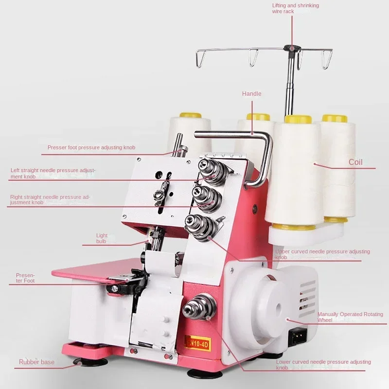 Hochwertige Overlock-Nähmaschine mit vier Fäden, verbesserte Overlock-Desktop-Overlock