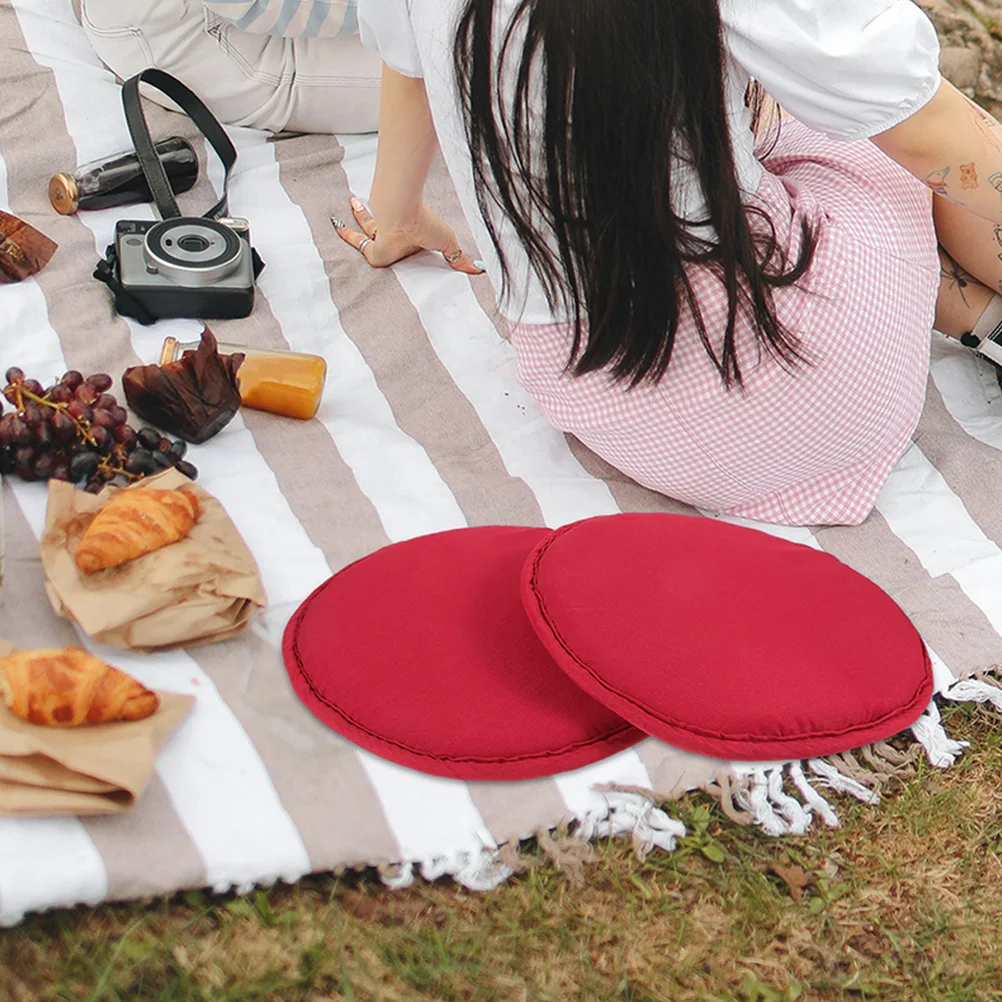 

2 Pcs Outdoor Seat Cushion Round Picnic Mat Sponge Pad Portable Children Crawling Mat Polyester Booster Stadium Chair Dirt
