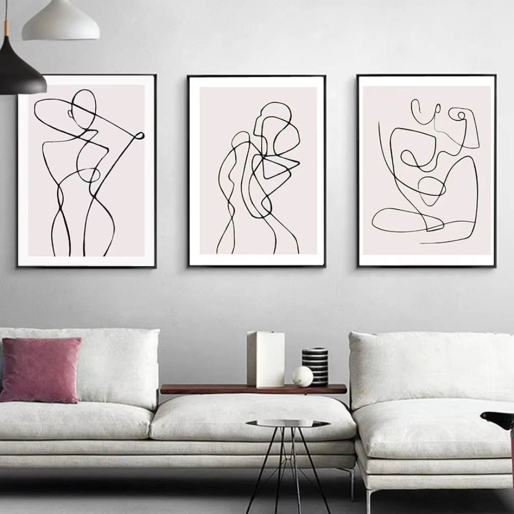 Abstract Minimalist Poster Woman Body Line Drawing Art Print Nordic Canvas Painting Wall Picture Living Room Bedroom Home Decor