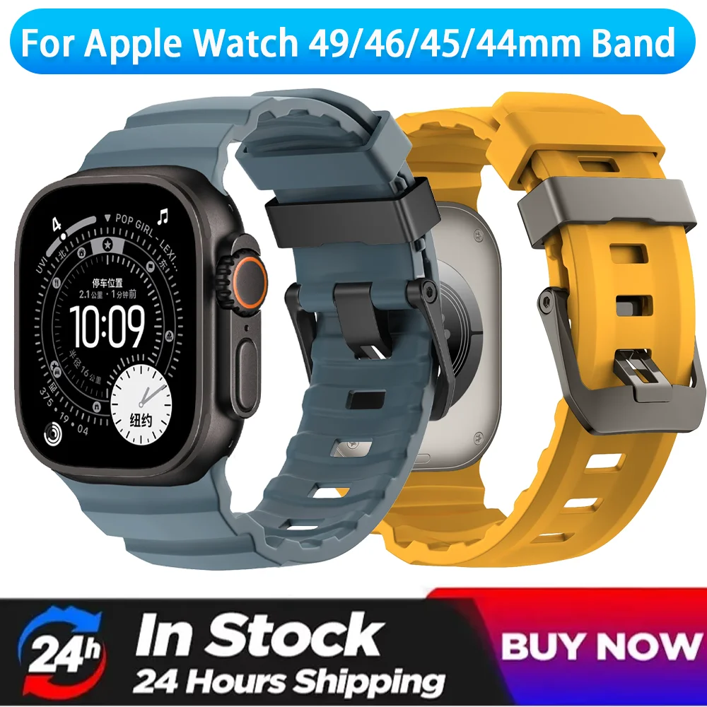 Trail Sports Silikonarmband für Apple Watch Ultra 3 2 1 49mm Series 11 10 46mm 9 8 7 45mm Armband iWatch 6 5 4 SE 44mm Correa